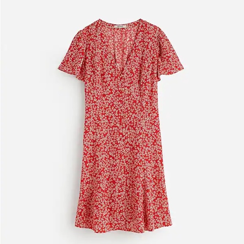 NWT Madewell Flutter-Sleeve Mini Dress in Floral